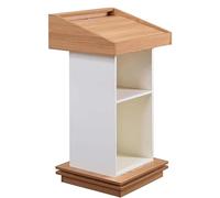 AZHANGYB Soporte De Podio De Madera con CajóN, Soporte De PúLpito con Placa Deflectora Y Gabinete De Almacenamiento, Podio De Madera, para Aula, Concierto, Iglesia