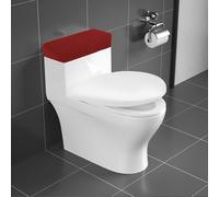 AZHCHKE - Funda protectora para tapa de inodoro (elastica, lavable, de licra, con base el stica), color burdeos