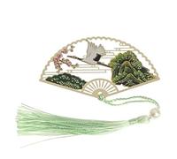 AZHKJKZH Abanico Banquete De Boda Verano Marcapáginas De Pavo Real Latón Estilo Chino, Grupo Ventilador, Clip Libro, Marca Paginación, Estudio Borla Metal(A4)