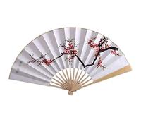 AZHKJKZH Abanico Banquete De Boda Verano Ventilador De Mano Plegable Estilo Retro Chino 2 Uds, con Funda Tela, para Fiesta Iglesia Baile Boda(A)