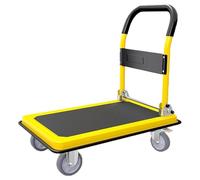 AZHKJKZH Carro De Mano Carretilla Rolling Flatbed Cart Folding Platform Trolley Heavy Duty HandTransport Truck For Loading para Taller(Yellow)