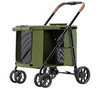 AZHKJKZH Cochecito Mascotas Cochecito Plegable De Viaje para Gatos, para Perros con Ruedas, Carrito para Mascotas para Pequeños Y Medianos para Perros PequeñOs Gatos(Grün)