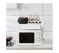 AZHKJKZH Estante para Microondas Suministros De Cocina, Estante Almacenamiento For Horno, Multifuncional Pie, For Microondas Retráctil Ahorra Espacio(White)