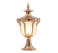 AZHKJKZH Lámpara Poste Lámpara De Pilar Vidrio Impermeable Para Exteriores, Aluminio, Estilo Europeo, Para Jardín, Villa, E27, Para Cerca Patio Jardín Paisaje(Bronze,H43CM)