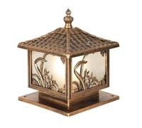 AZHKJKZH Lámpara Poste Pilar De Luz Exterior Aluminio Con Diseño Orquídea Vidrio, Estilo Europeo, Para Jardín, Villa, Patio, Luces Tipo Columna E27 Jardín Paisaje(40 * 40 * 45cm)