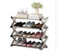 AZHKJKZH Mueble Tallador de Zapatos 4 Niveles for Entrada, Organizador Acero Inoxidable, Estante pie Libre Plegable for el Armario Organizador Calzado