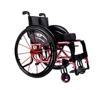 AZICYN Silla de ruedas Deportiva Ligera Transporte Sillas de Ruedas Móviles Silla de Ruedas Autopropulsada Manual, Silla Plegable de Aluminio Cómodo Transpo Portátil, Azul, Ancho del Asiento 36cm