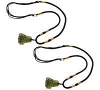 AZIDWERYQ 2 uds collar de moldavita collar de meteorito de cristal Irregular verde con colgante de cuerda de moldavita para fiesta de cumpleaños colgante de 4-7g