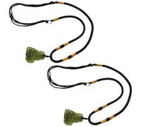 AZIDWERYQ 2 uds collar de moldavita collar de meteorito de cristal Irregular verde con colgante de cuerda de moldavita para fiesta de cumpleaños colgante de 4-7g