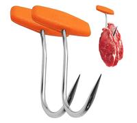 AZIDWERYQ 2 uds gancho para carne para carnicería ganchos para carne en forma de T de 5 pulgadas con mango Kit de herramientas de carnicería de acero inoxidable ganchos para colgar