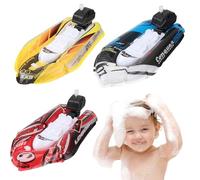 AZIDWERYQ 3 Juguetes de baño para niños pequeños de 2 a 4 años, Barcos flotantes de Juguete para baño para niños pequeños, Mini Juguetes inflables para Piscinas, Playas y bañeras para