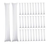 AZIDWERYQ 50PCS 60 * 10 White Noise Makers for Cheering Stick Inflable Thunder Stick Plastic Spirit Noise Maker para Eventos Deportivos Favor de Fiesta de cumpleaños