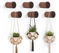 AZIDWERYQ 6 ganchos de pared de madera, ganchos de madera montados en la pared, abrigo resistente, toalla decorativa de para colgar toallas, sombreros y ropa