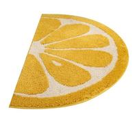AZIDWERYQ Alfombra de limón semicircular de 16.0 x 24.0 in, Alfombra de Cocina de limón Dorado, de baño de poliéster Absorbente de Agua, Antideslizante, Lavable a máquina, Felpudo para el hogar, baño