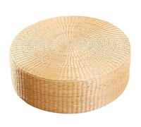 AZIDWERYQ Almohada de Suelo Redonda de 12.0 x 2.0 in, Carga de 330.7 lbs, cojín de Suelo Tejido de Paja con Estructura Interior de Hierro, Almohada Japonesa para Tatami, Yoga, cojín de meditación