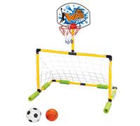 AZIDWERYQ Aro de Baloncesto Flotante para Piscina, portería de fútbol 2 en 1 y aro de Baloncesto para Piscina, portería Desmontable con 2 Pelotas para niños y Adultos