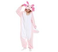 AZIDWERYQ Axolotl Onesie Fluffy Robe, Halloween Cosplay, Mujer M
