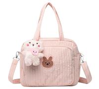 AZIDWERYQ Bolsa de pañales Tote 9 x 6 x 8 Bolsa de pañales para bebés de gran capacidad con linda muñeca Cremallera Muñeca con correa y asa ajustables Crossbody Mommy