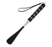 AZIDWERYQ Calzador de mango largo, calzadores telescópicos 11-27, 6 con agarre de esponja antideslizante para personas mayores, hogar y viajes, cuerno largo negro