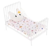 AZIDWERYQ Cama de casa de muñecas Cama de casa de muñecas de Metal a Escala 1/12, Muebles en Miniatura con patrón de Estrella con Almohada, Lindos Muebles de Dormitorio de de, Accesorios para do