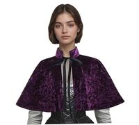 AZIDWERYQ Capa púrpura para mujeres, lolita gótica de chal medieval capa con correa de corbata, halloween suave corta capucha medieval púrpura para cubo de cosplay pagano