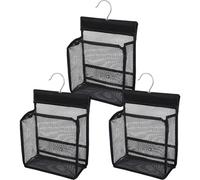 AZIDWERYQ Carrito de Ducha para Gimnasio, Carrito de Ducha de Malla Transpirable de 3 Piezas para Colgar, Organizador Ampliable sobre la Puerta para Viajes en el baño - Gimnasio Negro