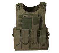 AZIDWERYQ Chaleco militar para hombres y mujeres, chaleco de seguridad ligero de liberación rápida, portador de placa para juegos de guerra de tiro de paintball al aire libre, Swat verde