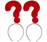 AZIDWERYQ Diadema con signo de interrogación de 2 uds., diadema con signo de interrogación de 8x5, accesorios ligeros divertidos y únicos para el cabello para fiesta, Halloween