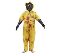 AZIDWERYQ Disfraz de HAZMAT para niños con capucha con capucha. El traje de peligro para niños con es un traje de peligro incluye, guantes y máscara, disfraces de cosplay, Halloween, fiesta, disf