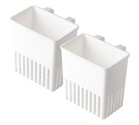 AZIDWERYQ Estante de Secado de Utensilios de 2 uds, Cesta de Secado de Cubiertos de plástico Hueca con Ganchos, Carrito de Utensilios para Cuchara, Cuchillo y Tenedor, Estante para Cubiertos