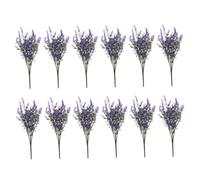 AZIDWERYQ Flores Artificiales de Lavanda, Flores de plástico, Resistentes a los Rayos UV, Artificiales para Exteriores, Interiores, 12 Uds., Decoraciones de plástico