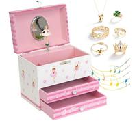 AZIDWERYQ Joyero Musical para niñas Bailando Swan Lake Ballerina Caja de música con Espejo y cajones Lindo para cumpleaños Decoración de Dormitorio Joyas Musicales