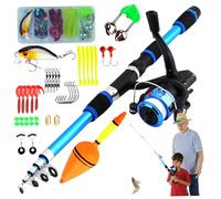 AZIDWERYQ Juego de Equipo de Pesca para niños, caña de Pescar telescópica portátil de 5, 9 pies, Combos de Carrete y Cuerda con Bolsa de Transporte para caña de Pescar para niños y niñas