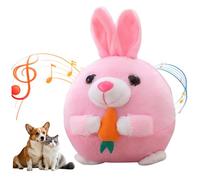 AZIDWERYQ Juguetes de Peluche para Perros, Conejo Que Canta y Baila en Movimiento, Juguetes interactivos para Perros con Cremallera, eléctricos, Recargables, Lavables para Suministros para Mascotas