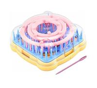 AZIDWERYQ Kit de Tejido de Flores, Herramienta para Tejer Marco Cuadrado Redondo con Aguja, Hilo de teoría del Color