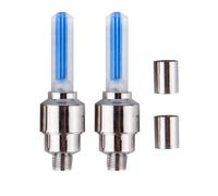 AZIDWERYQ Luces LED para Rueda de Bicicleta, Tapa de válvula de neumático, lámpara de Flash LED neón para Coche, Motocicleta, Bicicleta, Flash Azul, 2 uds.