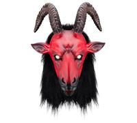 AZIDWERYQ Máscara de diablo aterrador 3D cabeza completa cuerno cabra máscara monstruo demonio disfraz de Halloween para Pascua Halloween Cosplay fiesta diablo