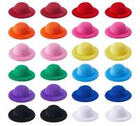 AZIDWERYQ Mini Sombrero de Copa, 24 Uds., Colorido, Decorativo, pequeño Sombrero de Copa, Gorros pequeños Bonitos para Arte, Accesorios para el Cabello artesanales, pequeños