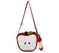 AZIDWERYQ Monedero Kawaii Monedero de Frutas con Forma Linda con Colgante de Semillas de Felpa y Correa Ajustable Bolso Bandolera Novedad Bolsa de Manzanas para Mujeres y niñas Lindo Bolso Bandolera