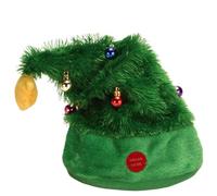 AZIDWERYQ Música de sombrero de Navidad Swinging Electric de Navidad Santa Santa Green Plush Cantando Sombreros Funny Funny Toquy Battery para adultos Decoración de niños