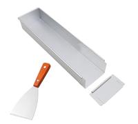 AZIDWERYQ Partita Tiramisu de 16x4 pulgadas de aluminio de aluminio Rectángulo Partitis con pastel móvil y de borde desmontable sin palos sin palos con pala para dispensar y vender rectangular