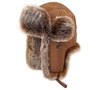 AZIDWERYQ Sombrero de trampero para Hombres, Equipo de Invierno para Clima frío, Sombrero Ruso, Gorra cosaca, Sombreros de Cazador de trampero, marrón Ruso