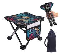 AZIDWERYQ Taburete Plegable para Acampar, Taburete Plegable portátil para Pesca al Aire Libre con Bolsa de Transporte para Viajar, Senderismo, Suministros de Playa, Pesca
