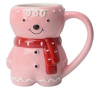 AZIDWERYQ Tazas de Navidad 350ml Lindo taza de café de cerámica de pan de jengibre con mango de pan de jengibre para té, cacao, bebidas calientes, tazas de navidad estilo-2