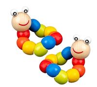 AZIDWERYQ Tummy Time Caterpillar, 2 Piezas de 7.9 Pulgadas de Madera Caterpillar Fidget Toy, Lindos Juguetes Coloridos para Gatear, Juguetes de Desarrollo para bebés para niños y niñas Fidget Toy