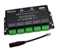 AZIMOM - Decodificador DMX de 12 canales, controlador de tira de luz LED RGB dmx512, controlador de atenuación de intensidad DC5V-24V, módulo de luz LED
