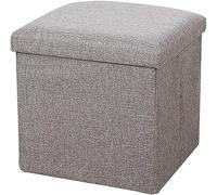 AZJJDP Foot Stool Ottoman Footrest Cube Footrest, Folding Linen Storage Chest Footstool Toy Box Shoe Bench with Lid Suitable for Hallway Patio Living Room-25x25x25cm(10x10x10inch)-Grass g