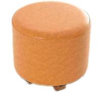 AZJJDP Foot Stool Ottoman Footrest Foot Stool，Storage Stool Footstool Small Round Upholstered Footchair Wooden Home Stool Couch Chair Footstool(Color:Black) (Null Orange)