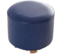 AZJJDP Foot Stool Ottoman Footrest Foot Stool，Storage Stool Footstool Small Round Upholstered Footchair Wooden Home Stool Couch Chair Footstool(Color:Black) (Null Blue)