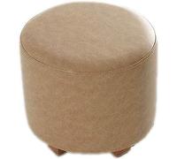 AZJJDP Foot Stool Ottoman Footrest Foot Stool，Storage Stool Footstool Small Round Upholstered Footchair Wooden Home Stool Couch Chair Footstool(Color:Black) (Null Beige)